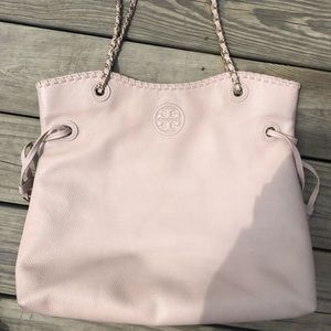 Tory Burch light creamy blush color tote